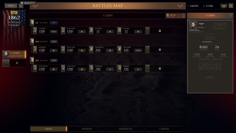 You will spend a lot of time here messing with your army.